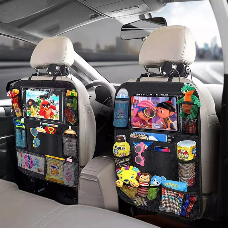 Car Backseat Organizer with Touchscreen Tablet Holder & Storage